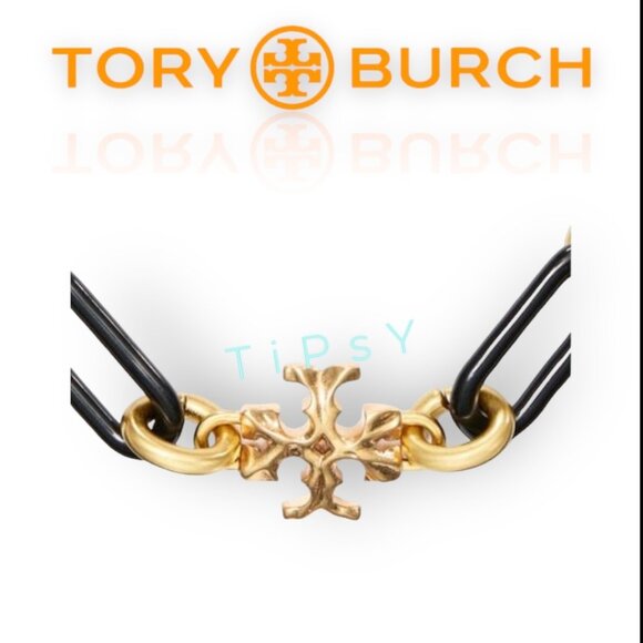 Beautiful Tory Burch Roxanne Gold & Black Enamel Bracelet - Picture 3 of 4